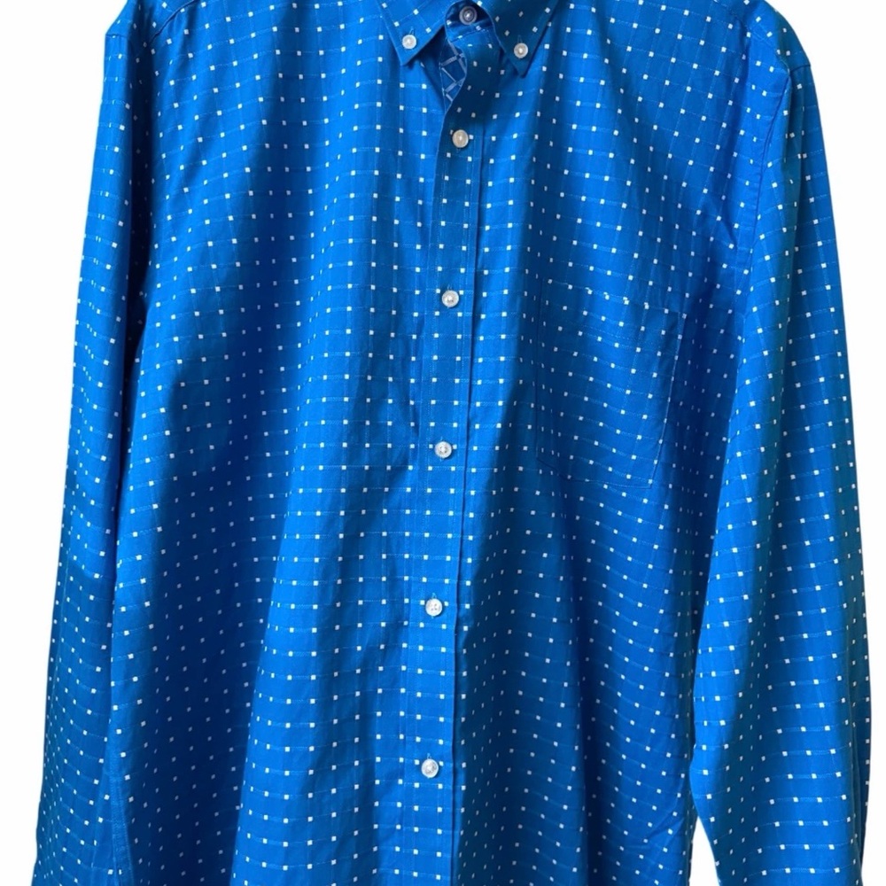 Tailorbyrd Men’s Blue Plaid Button Down Shirt XL Casual